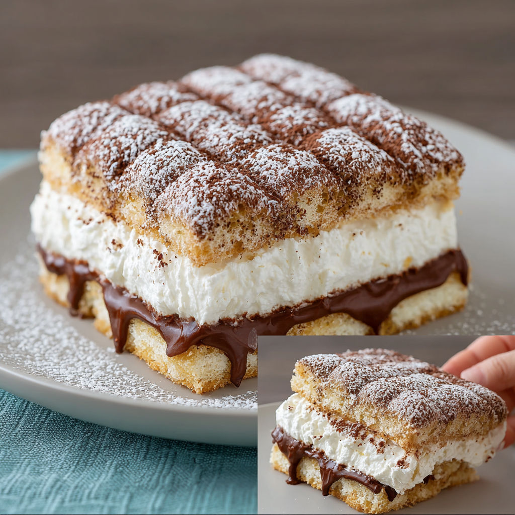 Une torta fredda al caffè e cioccolato con pavesini, pronta in un attimo senza forno (e pure dietetica)!