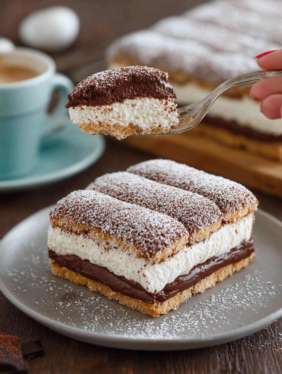 Une tarte aux fruits et au chocolat est servie sur un plateau.