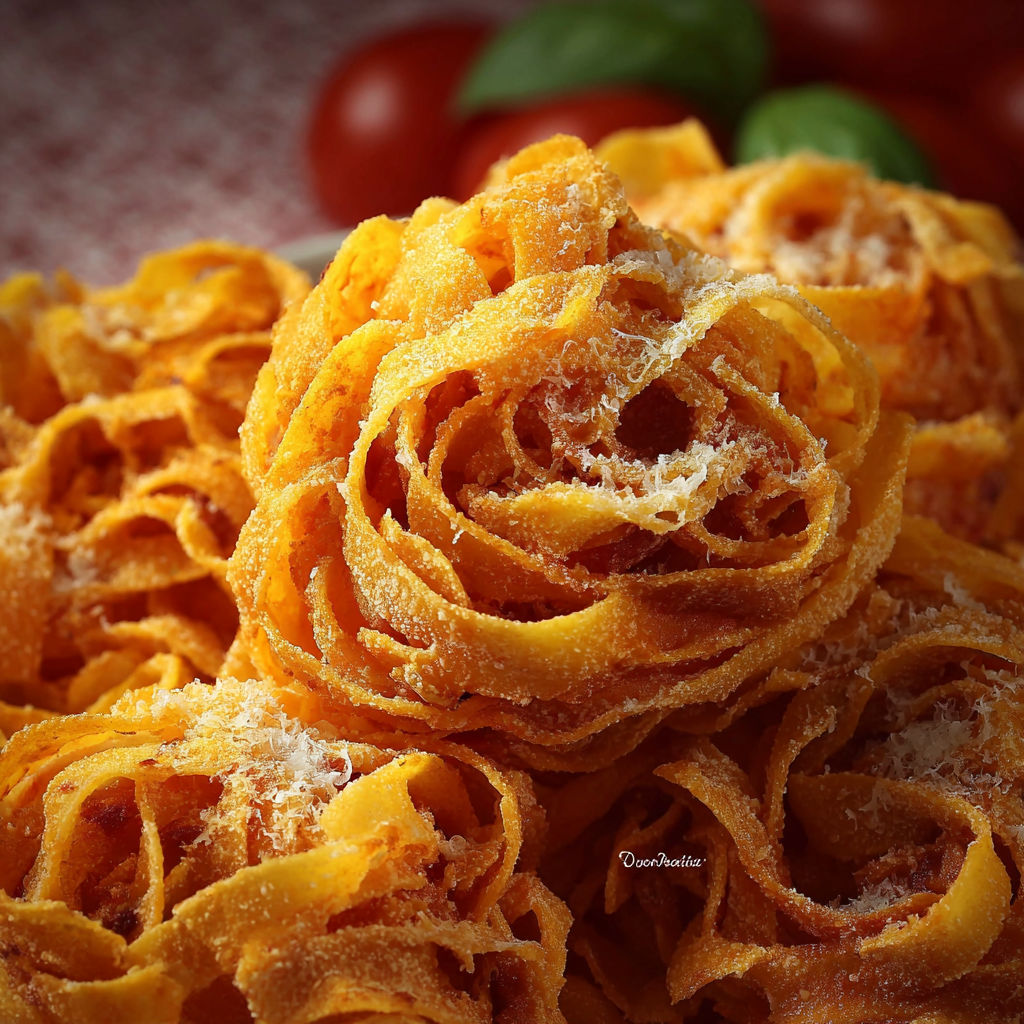 Une boule de pâte à la ricotta, garnie de tomates cerises, est servie sur une assiette.
