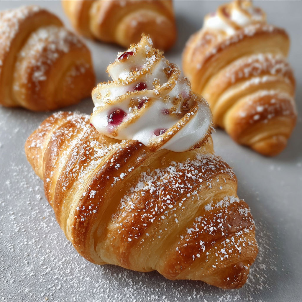 Une pâtisserie en forme de boucle, garnie de crème et de fruits rouges, est servie sur une table.