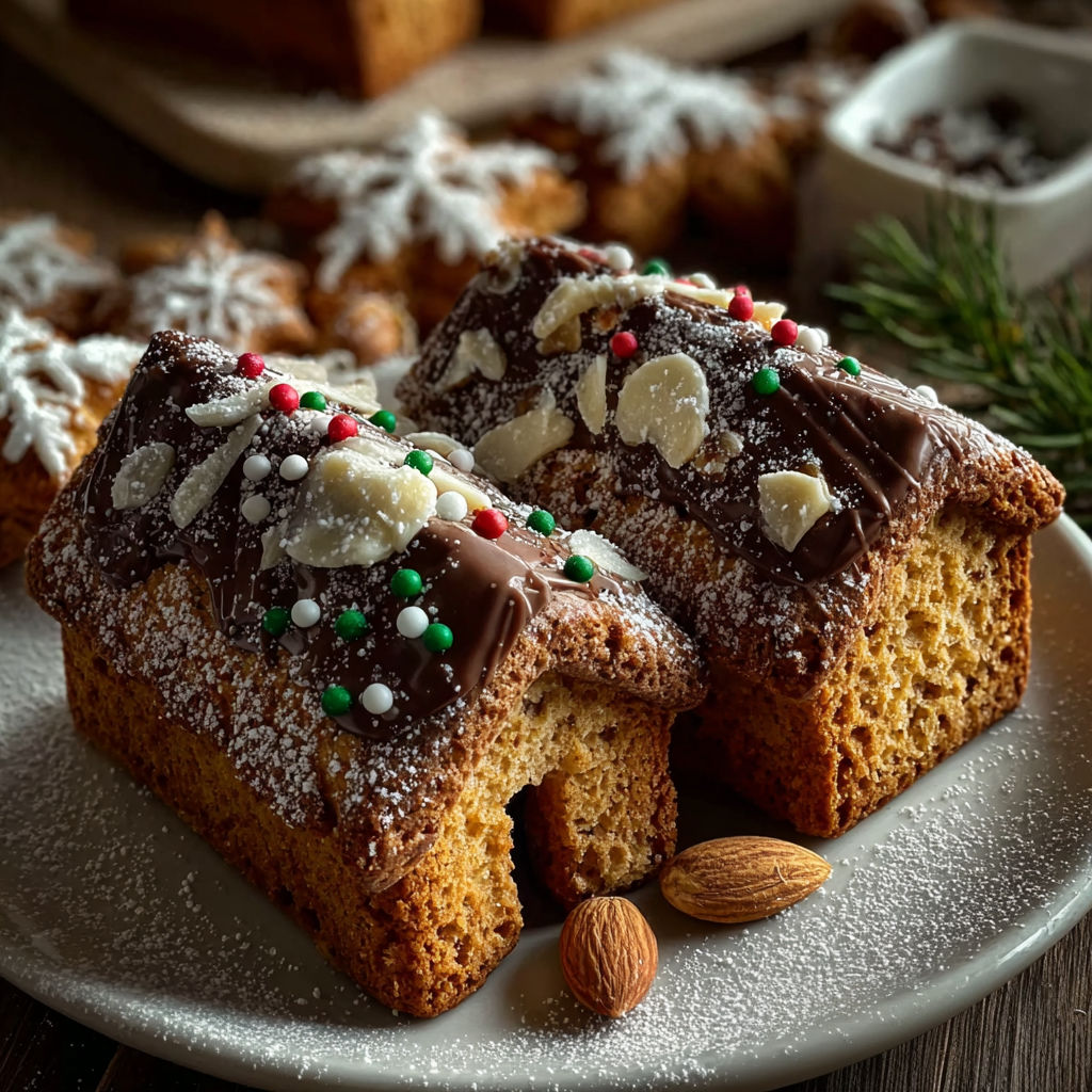 Un délicieux gâteau maison, Pan di Zenzero Soffice della Nonna, est présenté sur un plateau.