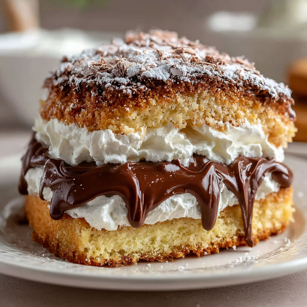 Une tarte aux fruits et au chocolat, avec des crêpes et des croutons de chocolat, est servie sur un plateau.