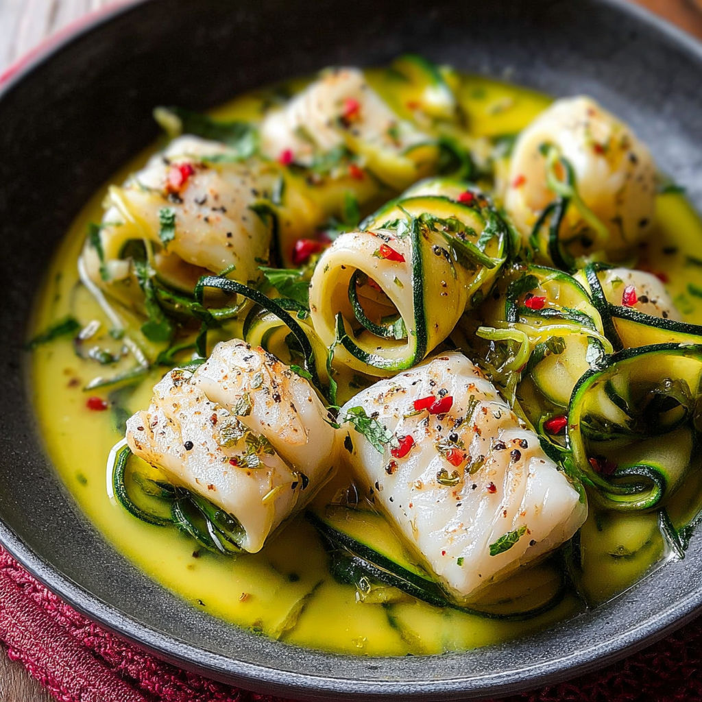 Une recette de crevettes et zucchini dans une casserole.
