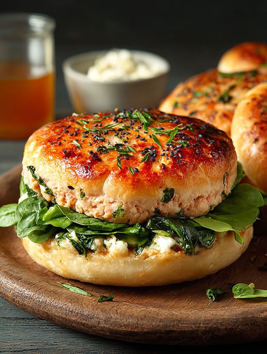 Une sandwich de poulet grillé avec des légumes verts et des herbes.