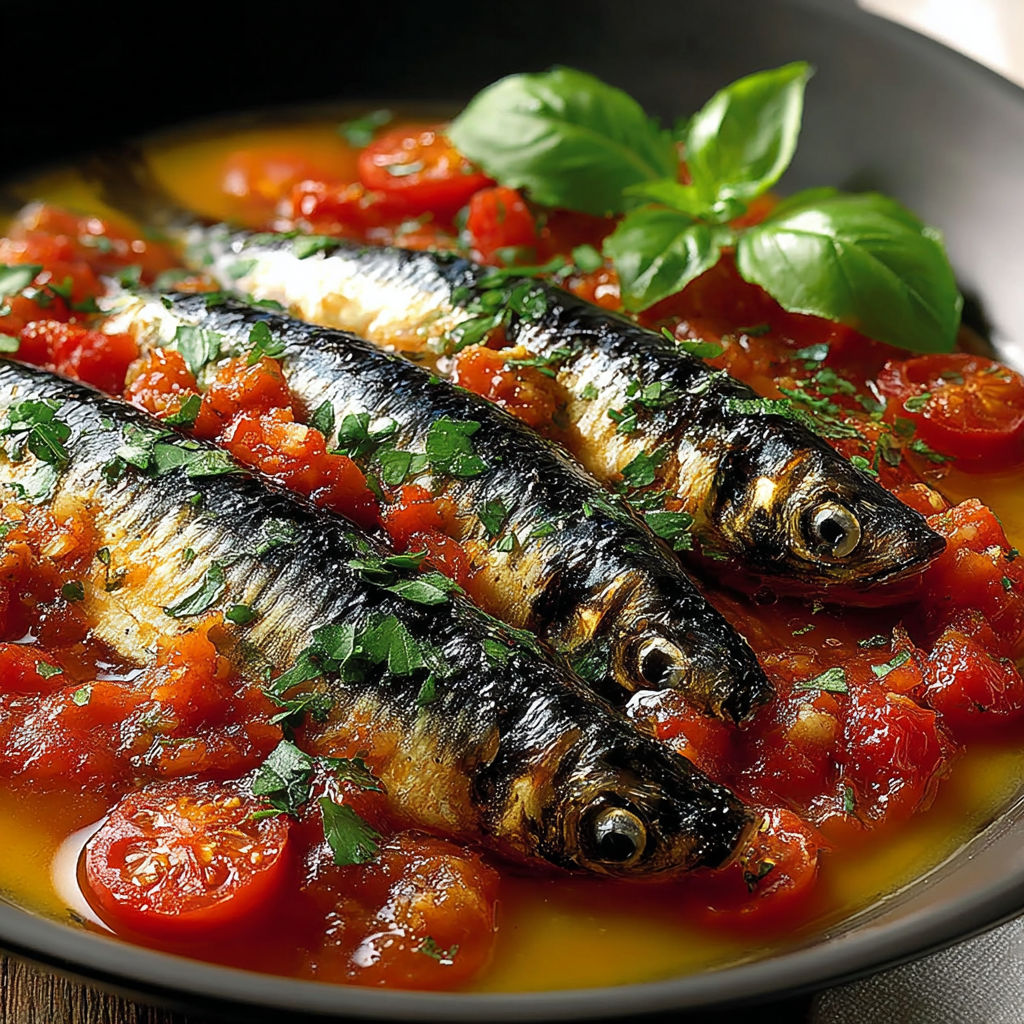 Une recette de poisson grillé avec des tomates et des herbes.