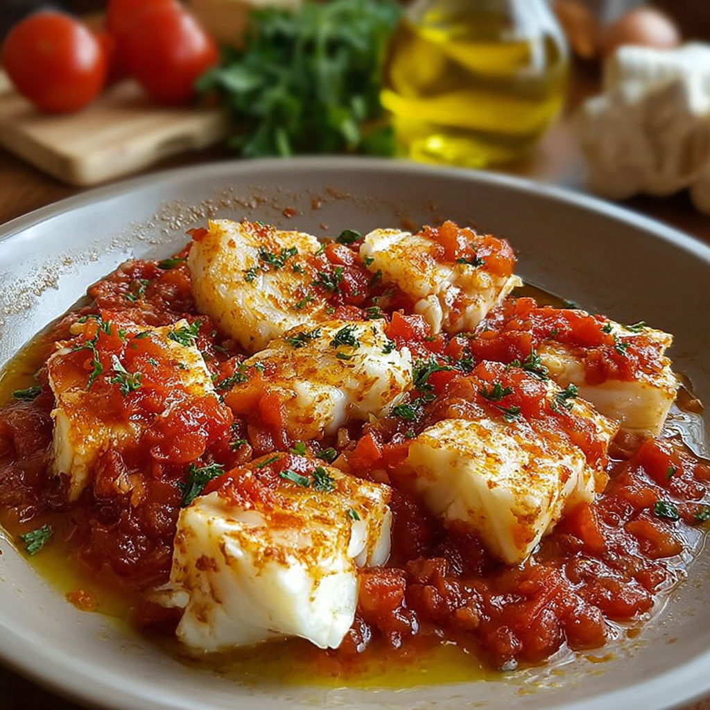 Une recette de poisson en sauce tomate avec des herbes fraîches.