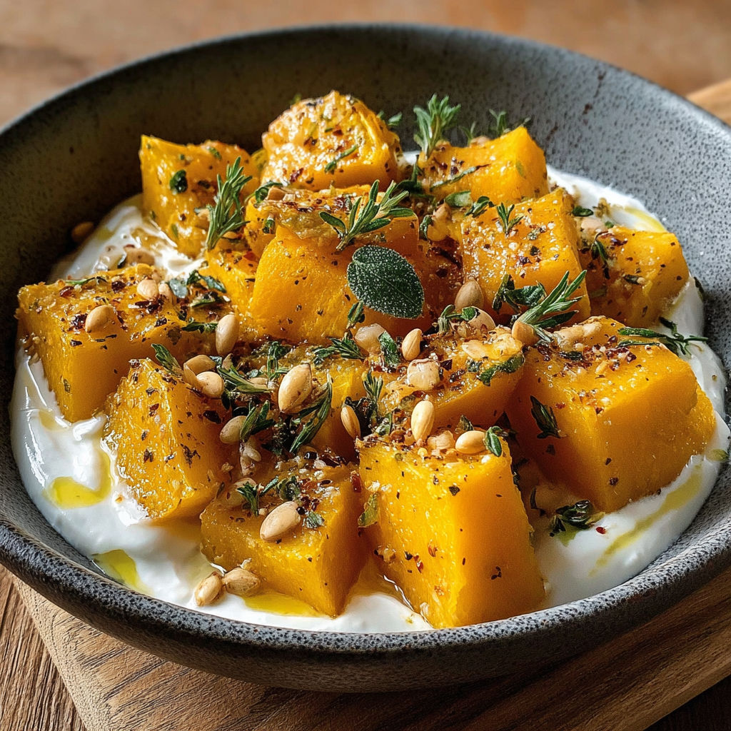 Une salade de carottes et de noix de cajou, accompagnée de yaourt et de herbes, dans un bol sur une table.