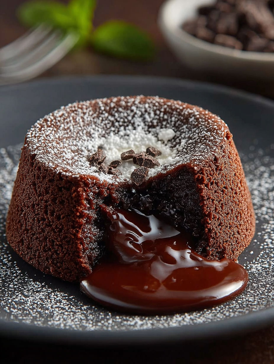 Une tarte au chocolat délicieuse avec une sauce chocolat fondu.