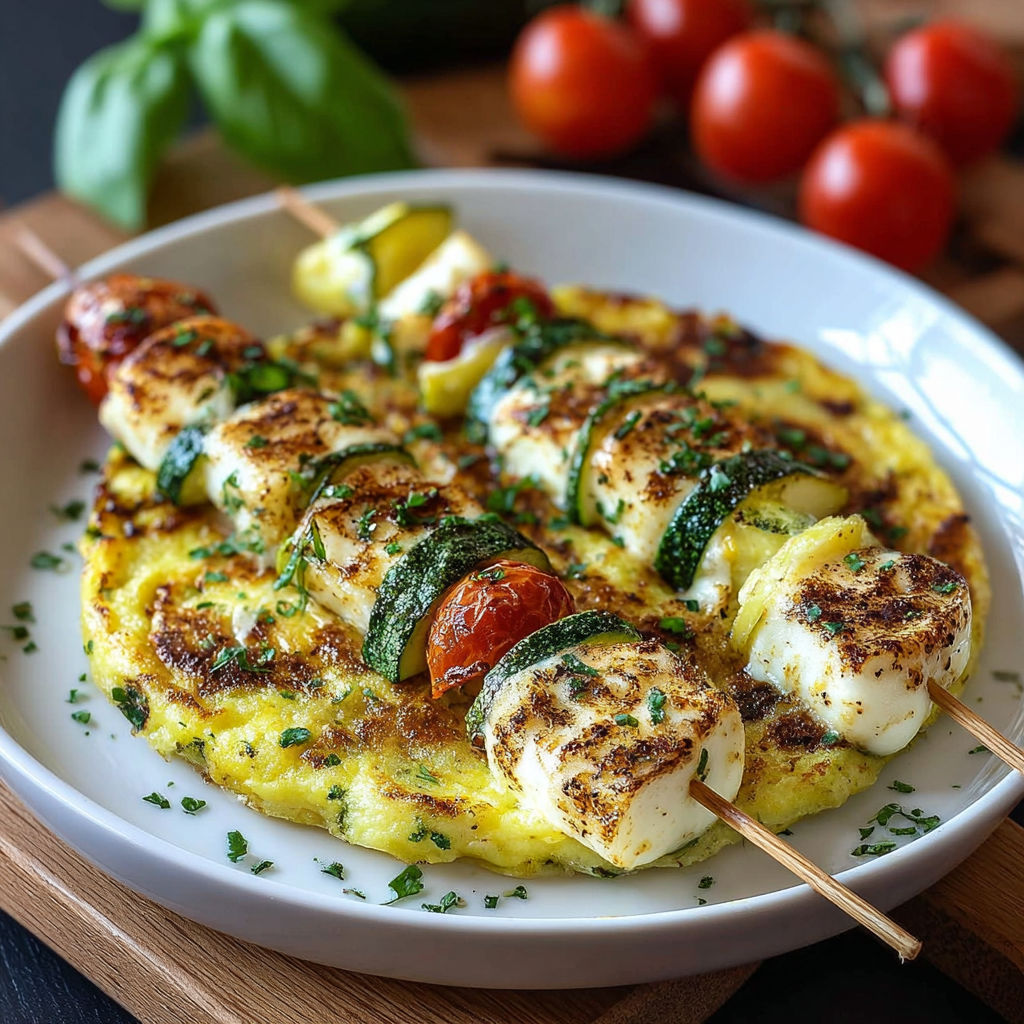 Spiedini frittata mozzarella erbe: une recette de plat de frittata avec des spiedini de mozzarella et des herbes.
