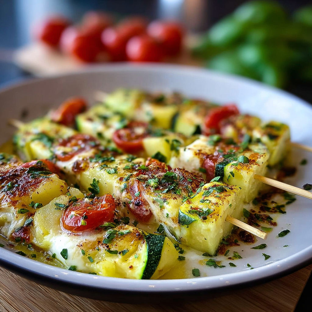 Une salade de légumes et de pâtes, servie sur un plateau en verre.