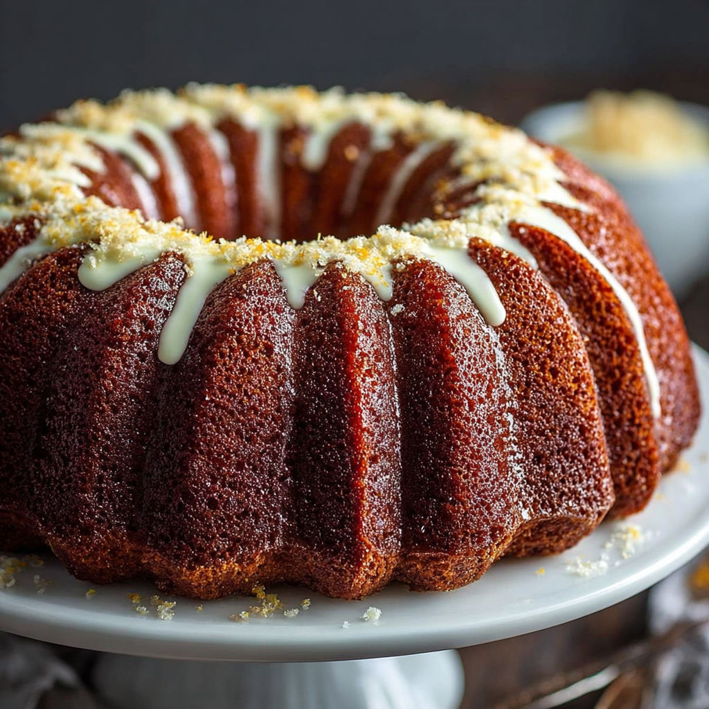 Une tarte aux pommes en forme de bûche, recouverte de zafferano et de ciocolat, est servie sur un plateau.