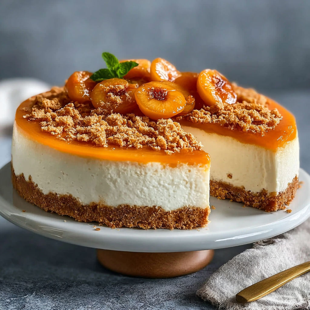 Une tarte aux fruits et au yaourt sur un plateau.