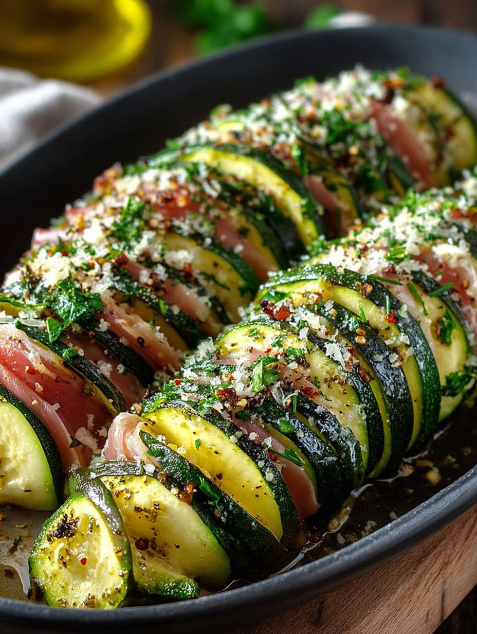 Une recette de zucchini farci avec des herbes et des épices.