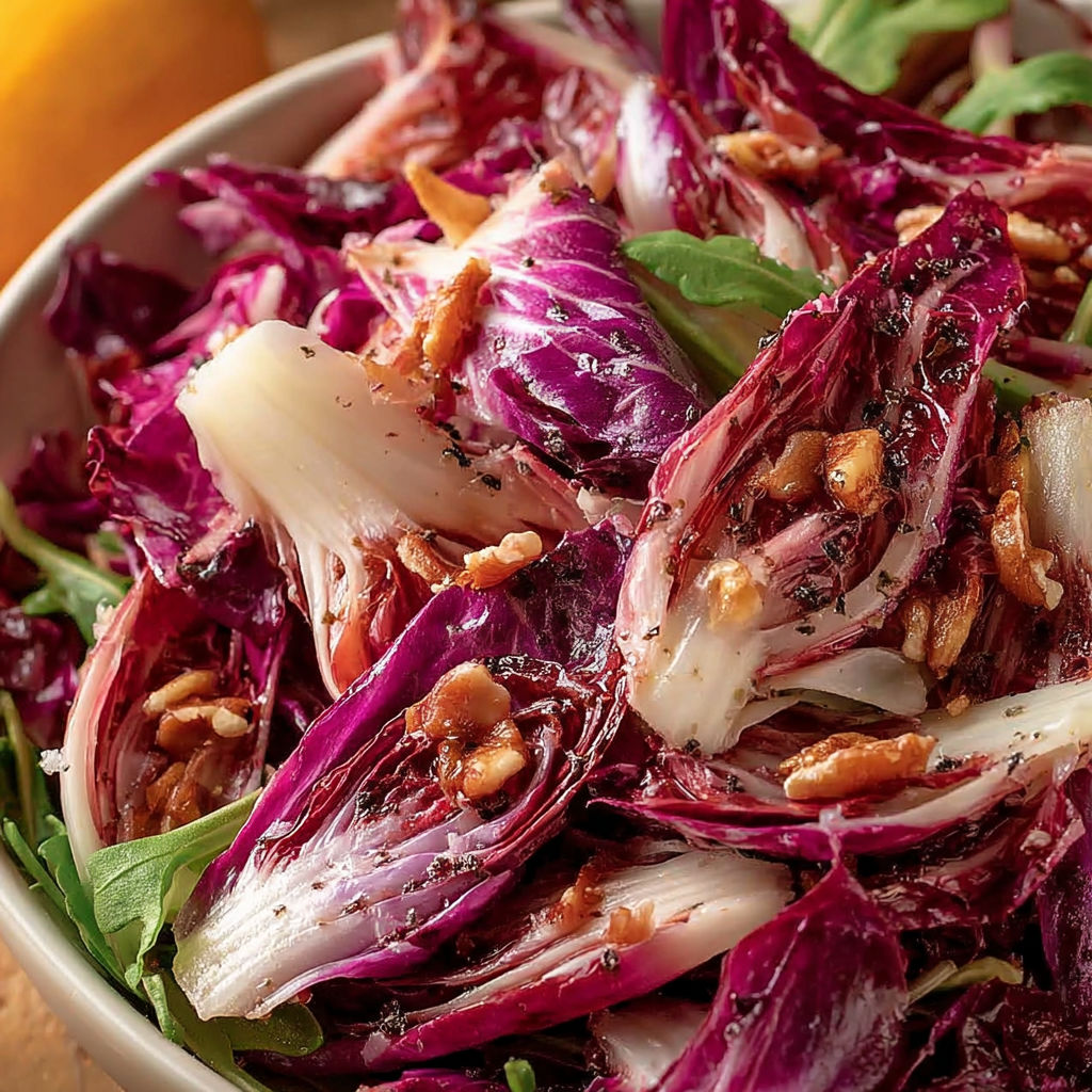 Une salade de radicchio et de noix.