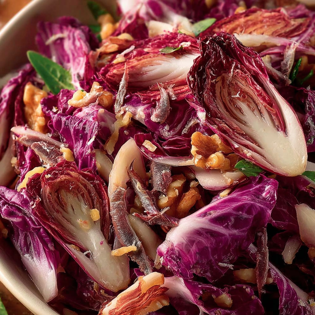 Une salade de laitue et de noix de cajou, avec des légumes frais et des épices, est servie dans un bol.