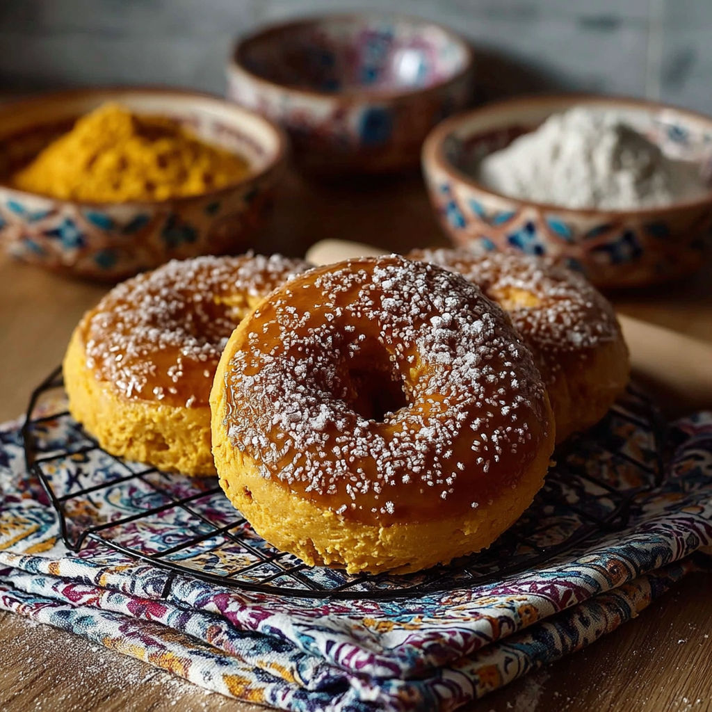 Deserts de canneleurs avec des poudres d'orange et de sucre.