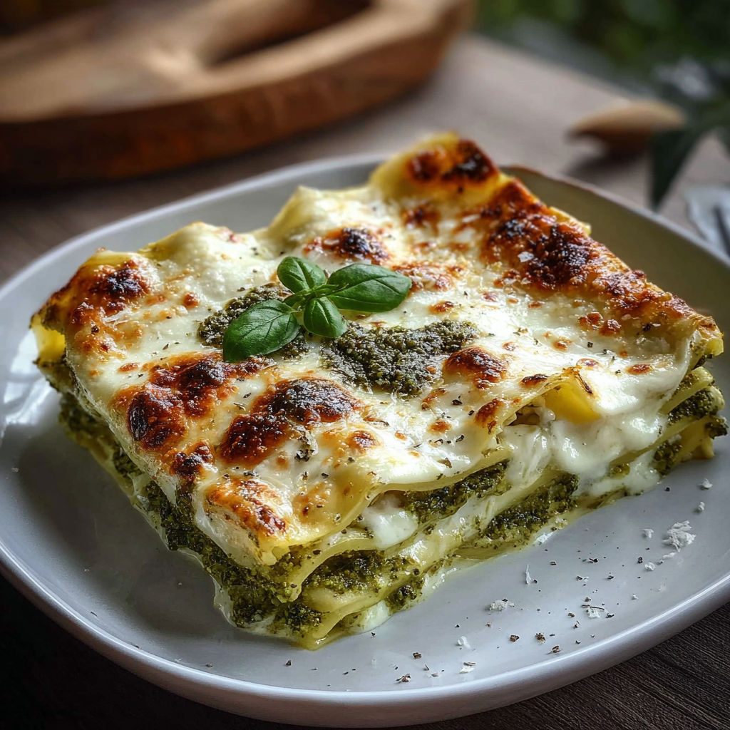 Une recette de lasagna avec des herbes et des champignons.