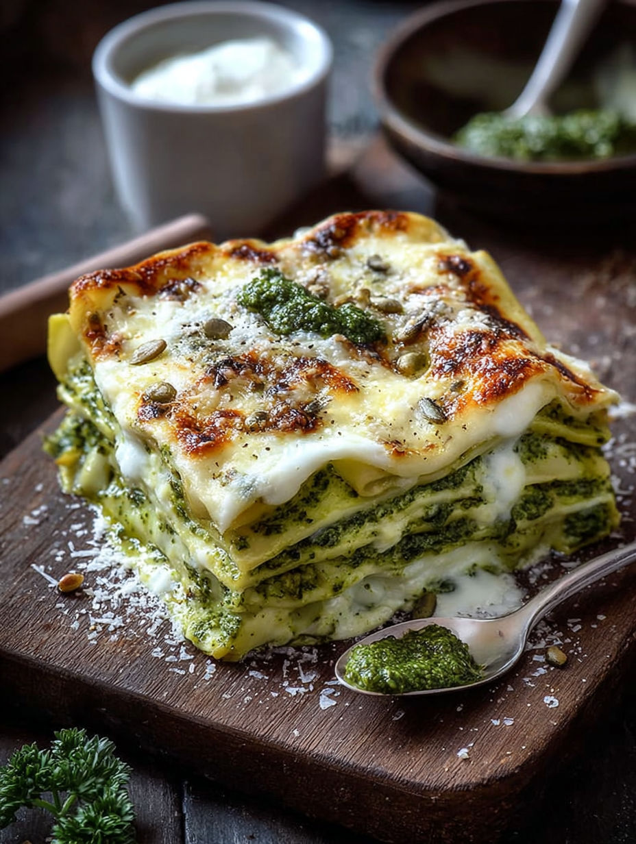Une tarte au citron en forme de colonne, avec des herbes vertes et des noix de cacahuète, est servie sur un plateau en bois.