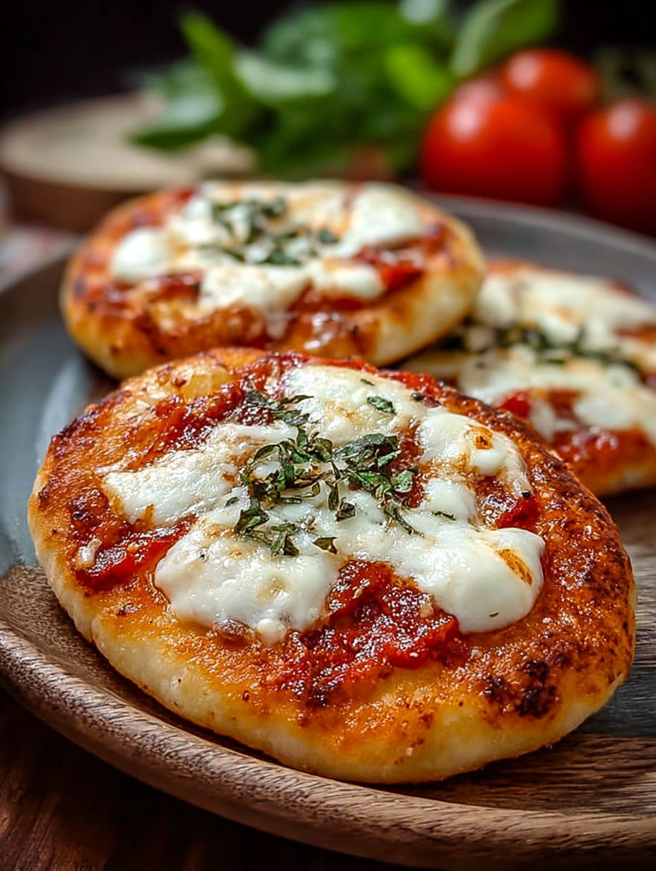 Pizza maison avec des herbes et des tomates.