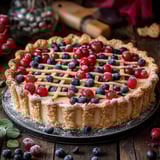 Torta con frutta e noci.