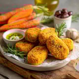 Un piatto di carote e patate fritte con olio e sale.