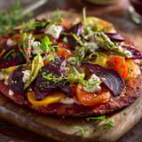 Pizza con verdure e formaggio.