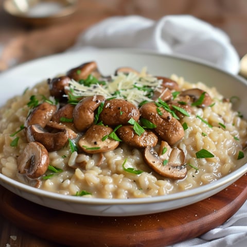 Riso con funghi e parsley.
