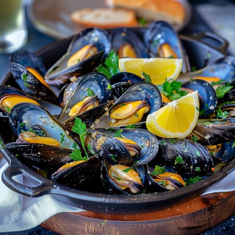 Piatta di cozze con le spezie.