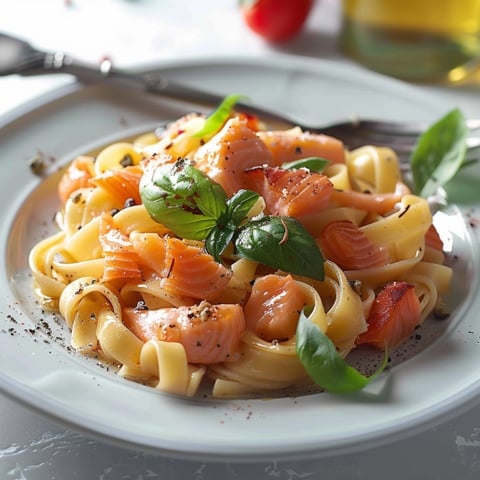 Piatti di pesce con spinaci e peperoncini.