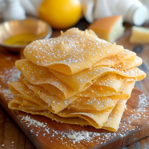 Pasta croccante con grani di zucchero.