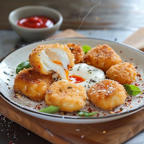 Piatti con cipolla e uova.