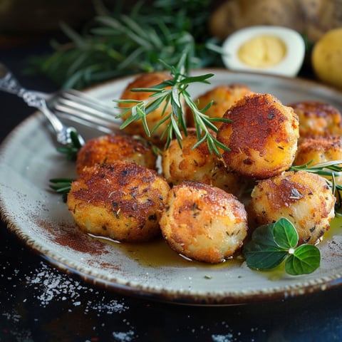 Piatti di patate con erbe.