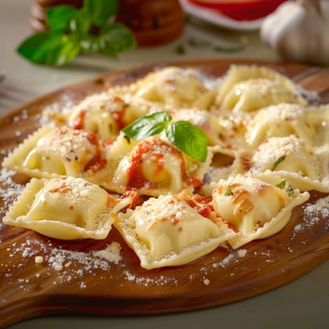 Piatti di pasta con erbe fresche.