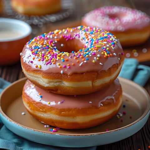 Due donuts con sprinkles e crema.