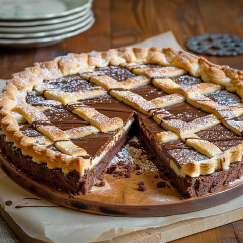 Pizza con cioccolato e zucchero.