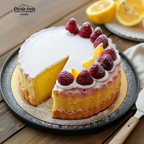 Una torta con frutta e crema.