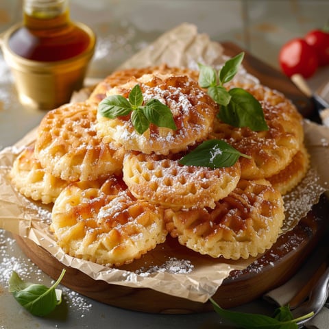 Piatti con foglie di basilico e zucchero.