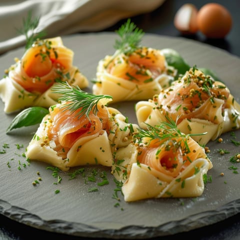 Piatti di pesce con erbe.