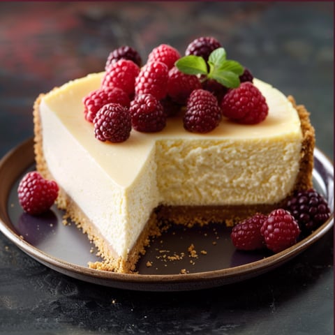 Una torta con frutta rossa e verde.