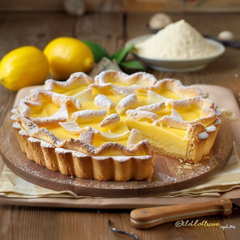 Una tazza di pasticcini con frullato di limone.