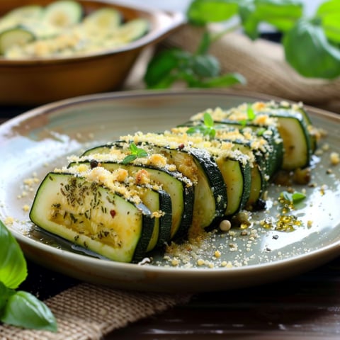 Più di una porzione di zucchini con erbe e spezie.