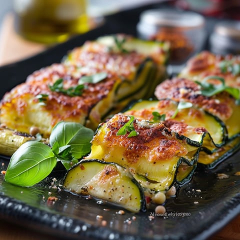 Piatti di zucchini con erbe e spice.
