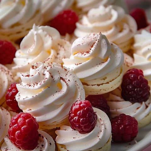 Un piatto di dolci con crema e frullati di frutta.