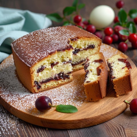 Una torta con crema e frutta.