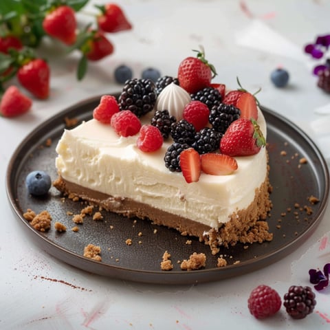 Una torta con frutta fresca.