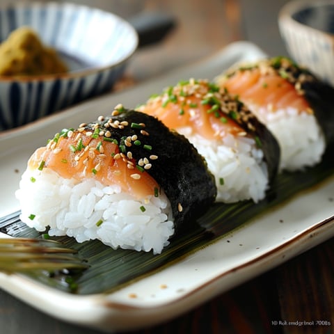 Riso con pesce e semi di sesamo.