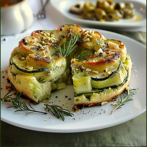Una torta con verdure e noci.