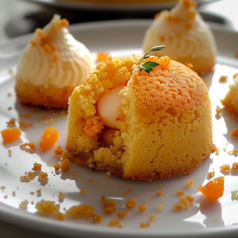 Un piatto con tre dolci, uno con frutta e crema, l'altro con frutta e crema e il terzo con frutta e crema.