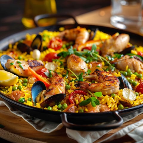 Rice con pesce, verdure e tomate.
