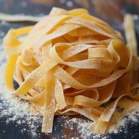 Penne in polvere sulla tavola.